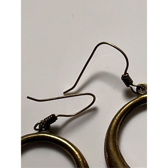 Double Ram Hoop Dangle Earrings Vintage Women Designer Jewelry - Picture 5 of 7